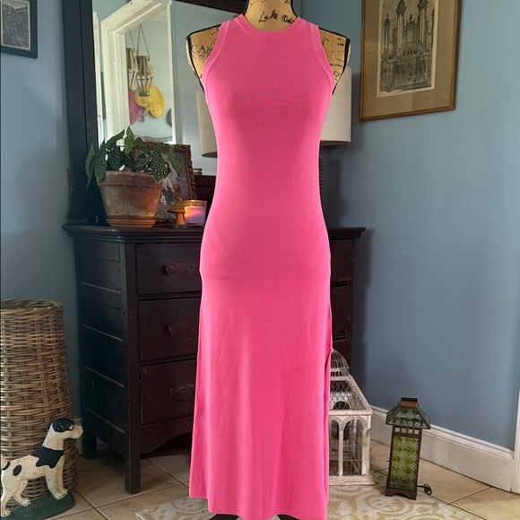 The Drop Gabriela High Neck Sleeveless Maxi Stretch Dress in Rose Pink - Picture 5 of 10